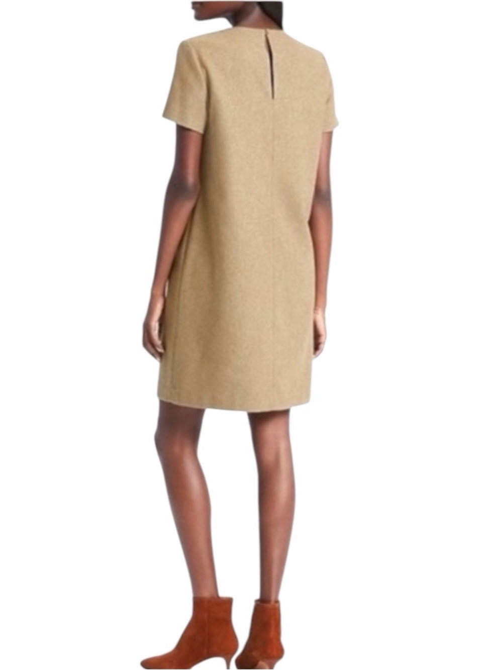 Banana Republic Wool Camel Shift Dress w/Pockets.Size Medium Petite